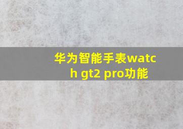 华为智能手表watch gt2 pro功能